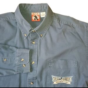 Rare VTG Mickey Inc. Dress Shirt Men XL Button Down World Reunion Embroidered